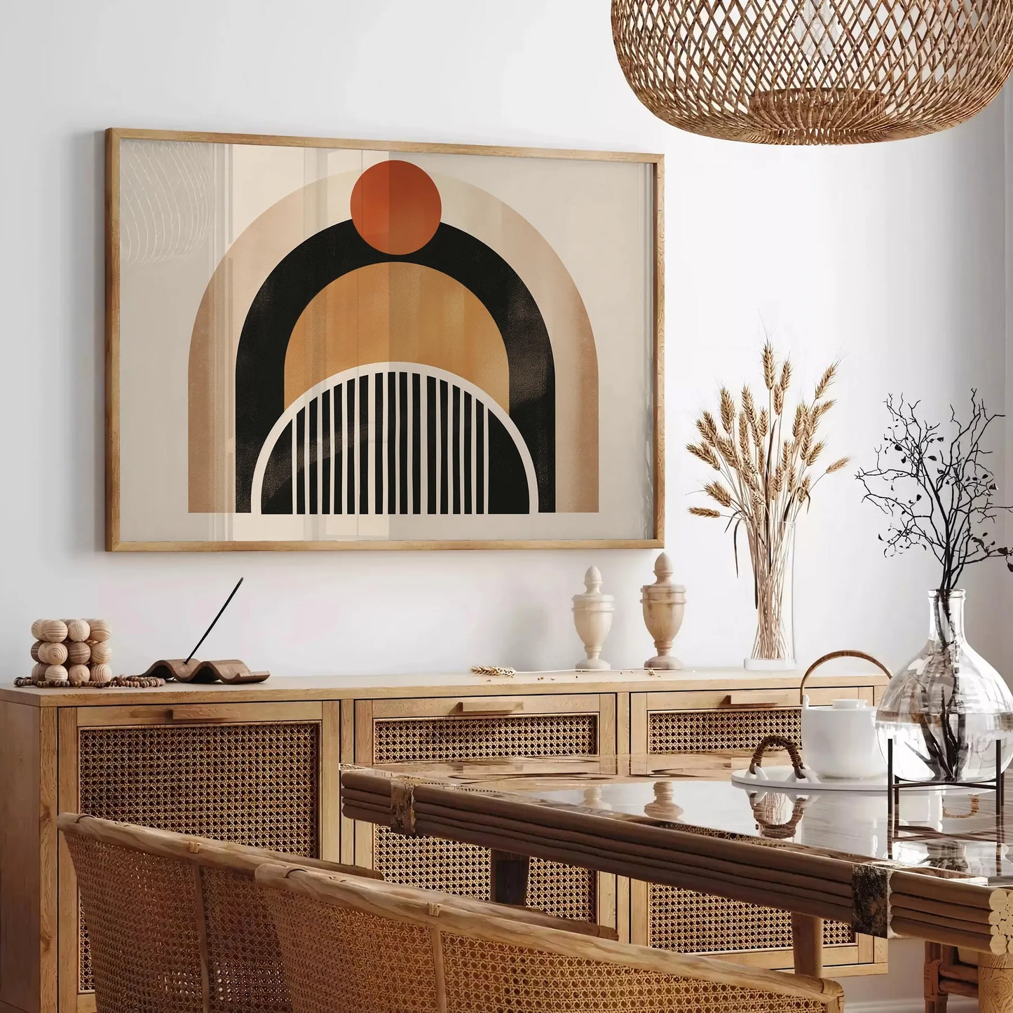 space stunning framed boho wall art captivating abstract design black green exquisite poster perfect gift lovers modern touch decor size A4 cm A0