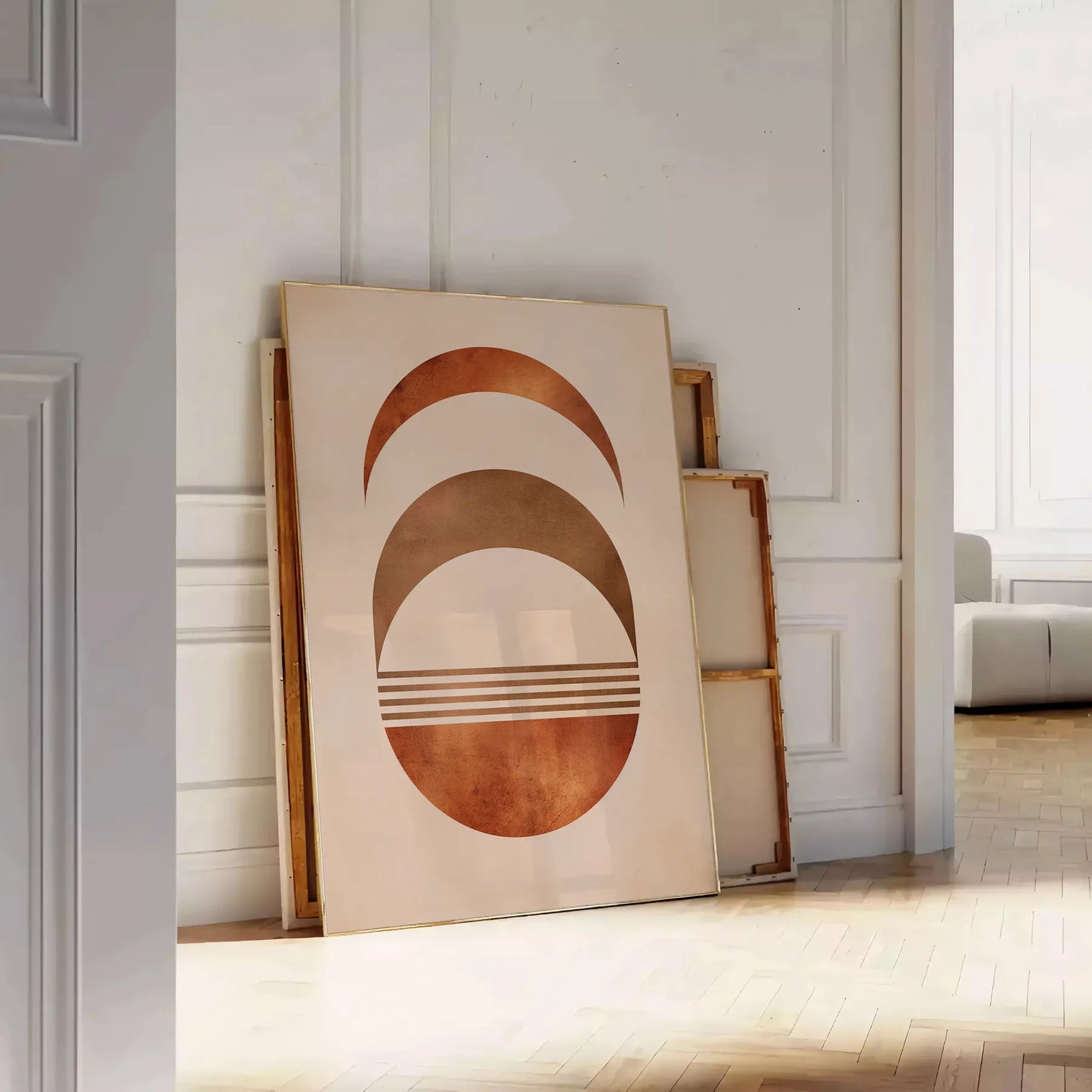 space enchanting Boho Abstract 37 large wall art poster earthy brown green tones captivating piece warmth style room gift artwork available unframed options decor