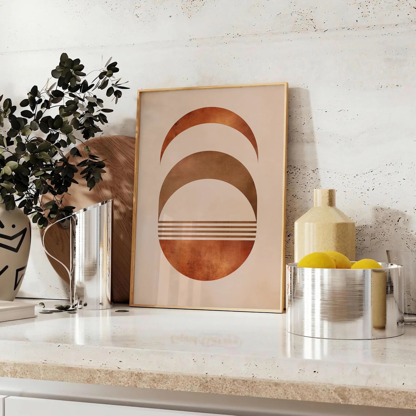 space enchanting Boho Abstract 37 large wall art poster earthy brown green tones captivating piece warmth style room gift artwork available unframed options decor