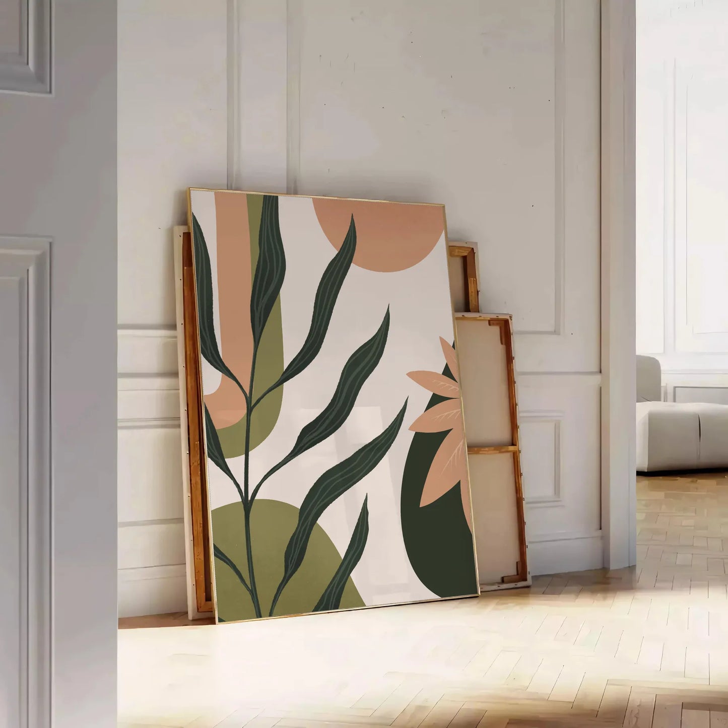 splash vibrant creativity space Boho Abstract 42 colorful wall art green orange poster artistic flair room unique gift home décor