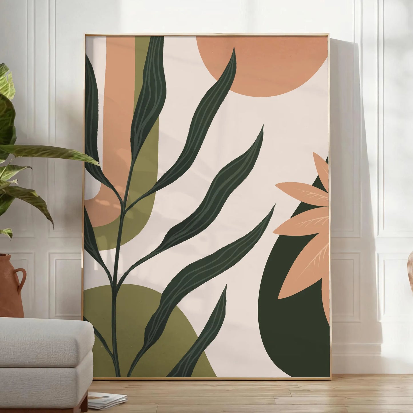 splash vibrant creativity space Boho Abstract 42 colorful wall art green orange poster artistic flair room unique gift home décor