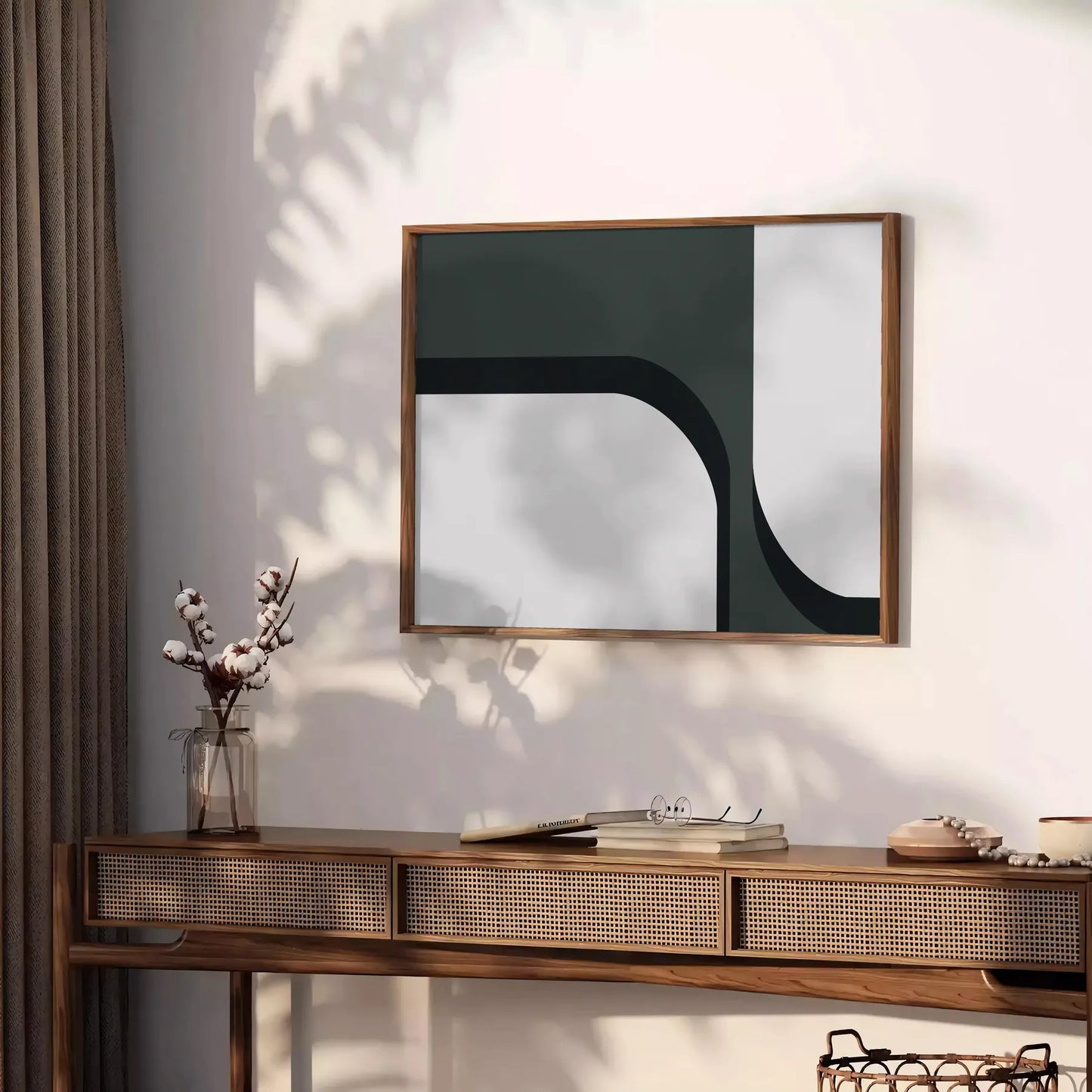 space Boho Abstract 47 poster stunning blend gray green hues chic elegance captivating artwork perfect gift addition decor A4 cm A0 formats walls today