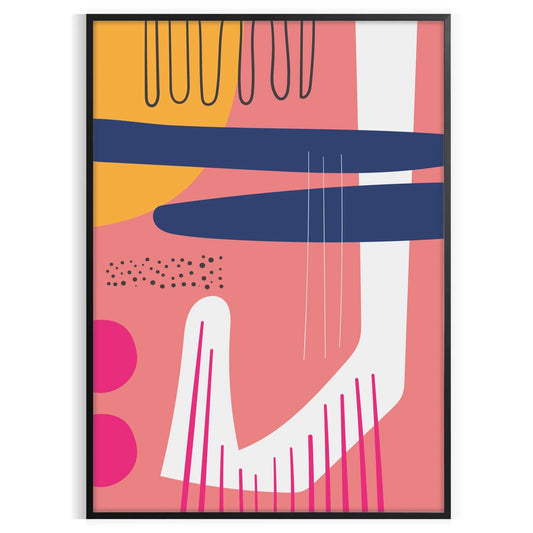 space Boho Abstract 49 poster vibrant orange blue hues stunning wall art bohemian charm modern style perfect gift accent room standalone print