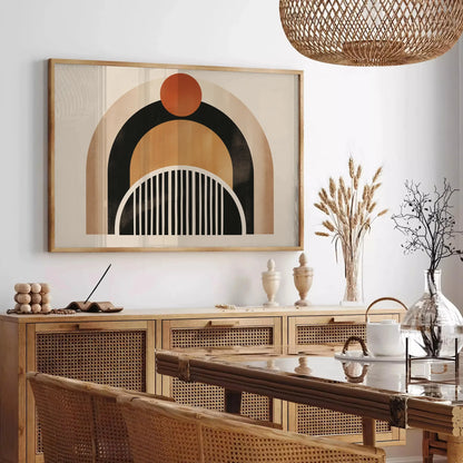 space stunning framed boho wall art captivating abstract design black green exquisite poster perfect gift lovers modern touch decor size A4 cm A0